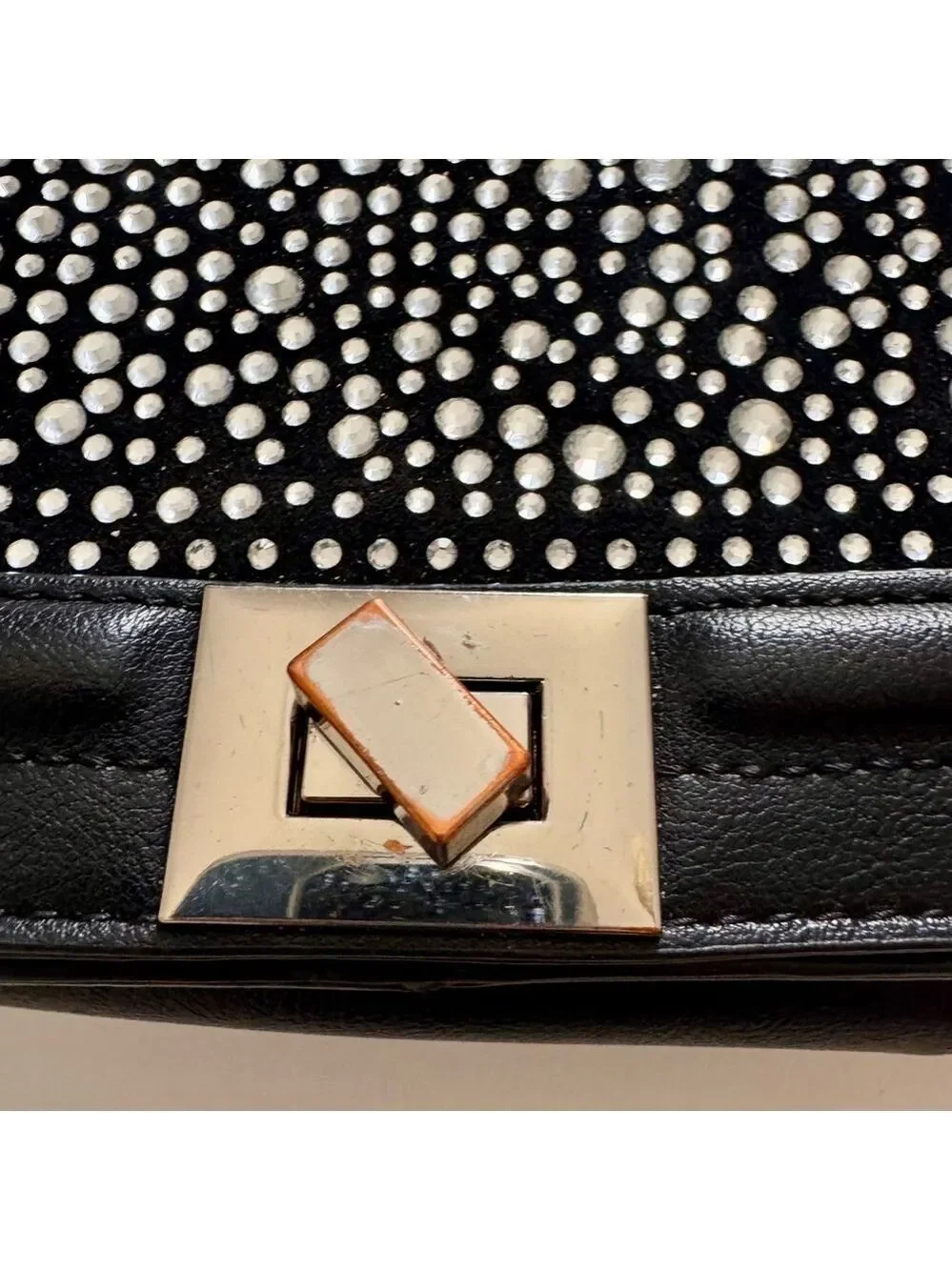INC Sparkling Flap Crossbody Shoulder Bag with Chain strap